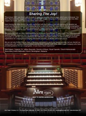 National Ad, The American Organist Magazine. Riverchase UMC, Birmingham